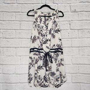 Chelsea28 Women's Sleeveless Floral Ivory Purple Summer Dress Size Small